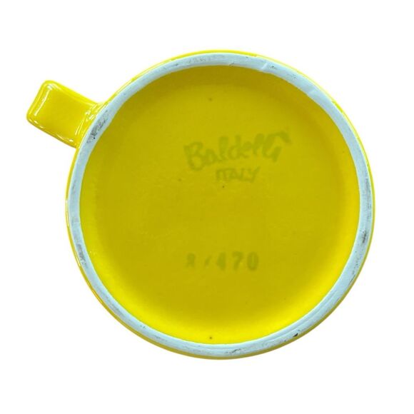 Baldelli MidCentury Modern Yellow Mug Made in Italy Colorful Ceramic Coffee - Picture 4 of 4